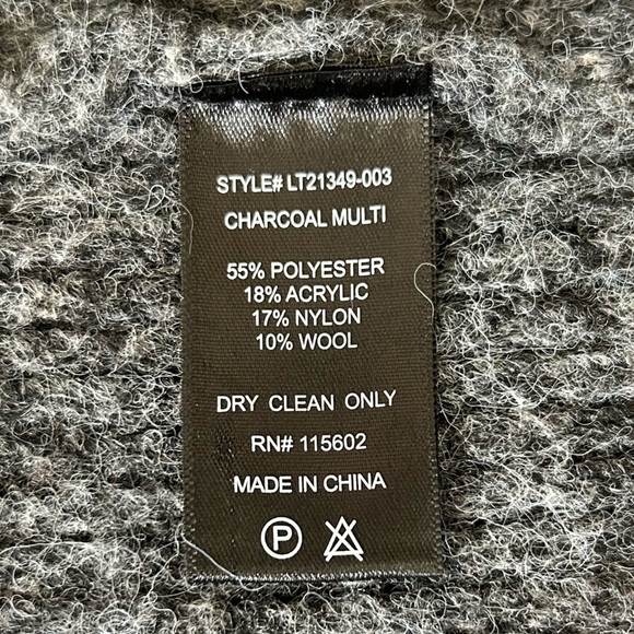 Lush | Women’s grey/maroon/cream wool blend Fair Isle 3button cardigan sweater L - Picture 5 of 16